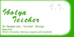 ibolya teicher business card